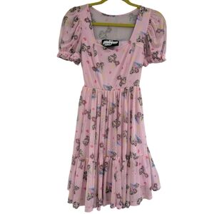 Cartoon Network Powerpuff Girls Pink Print Dress. XS
